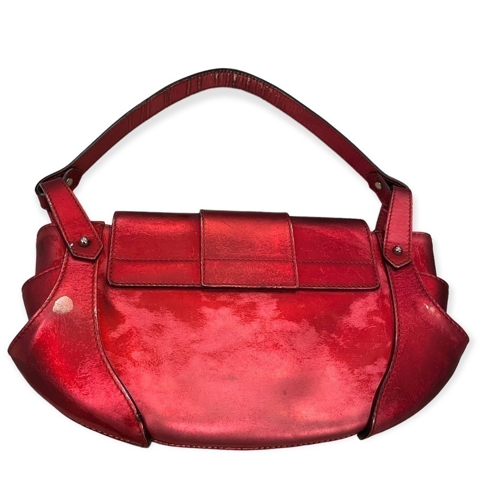 FENDI Authentic Metallic Red Leather Baguette Compilation - Picture 5 of 16